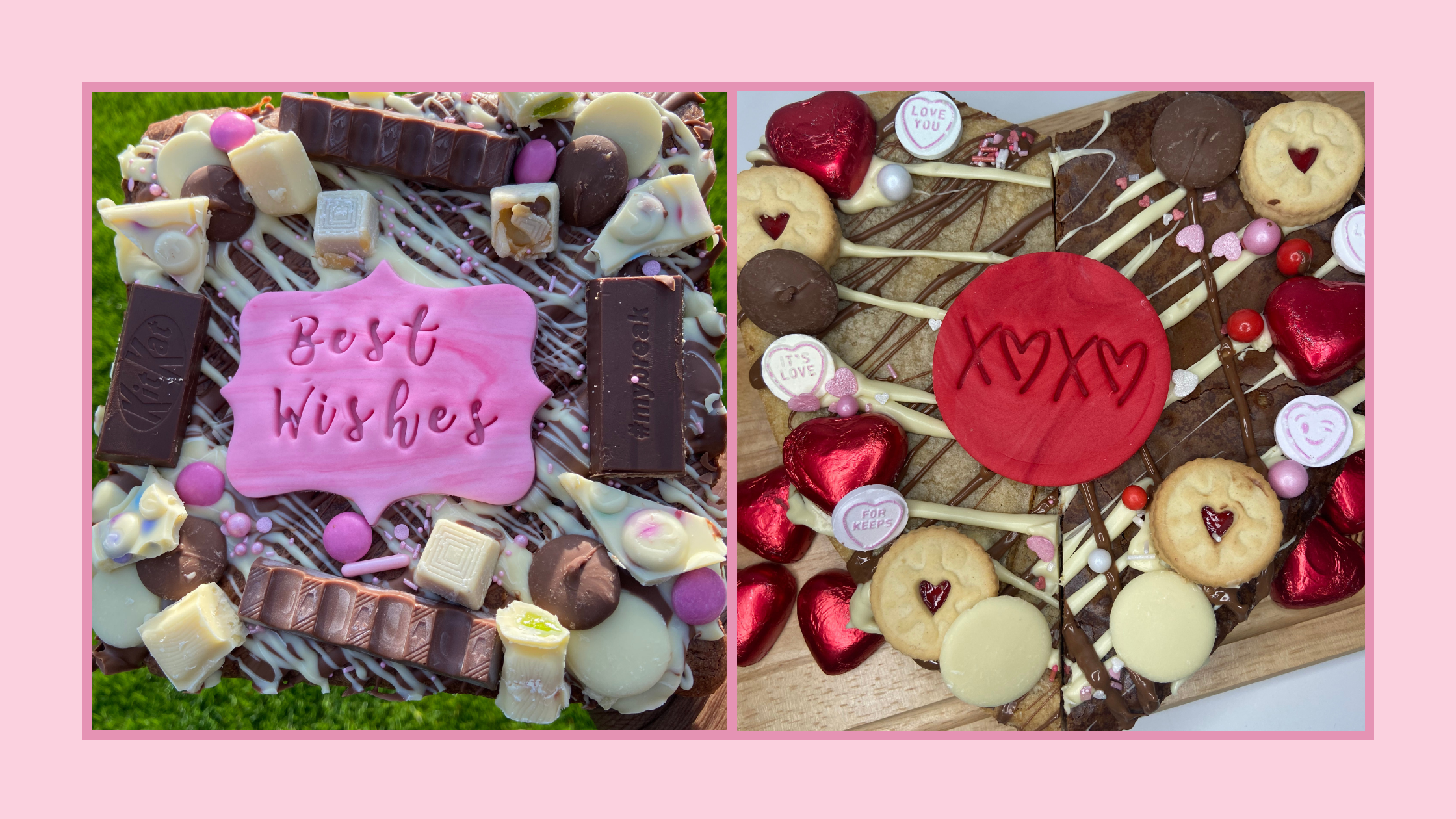 Personalised chocolate brownies for a special occasion. Custom flavours and designs for birthday and celebrations.
